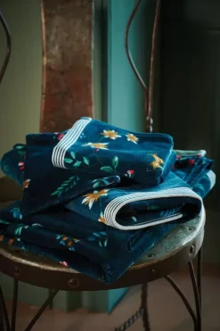 Badhanddoek Set/3 Les Fleurs Donker 55X100 Cm