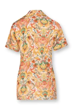 Blouse Korte Mouw Kyoto Festival Geel