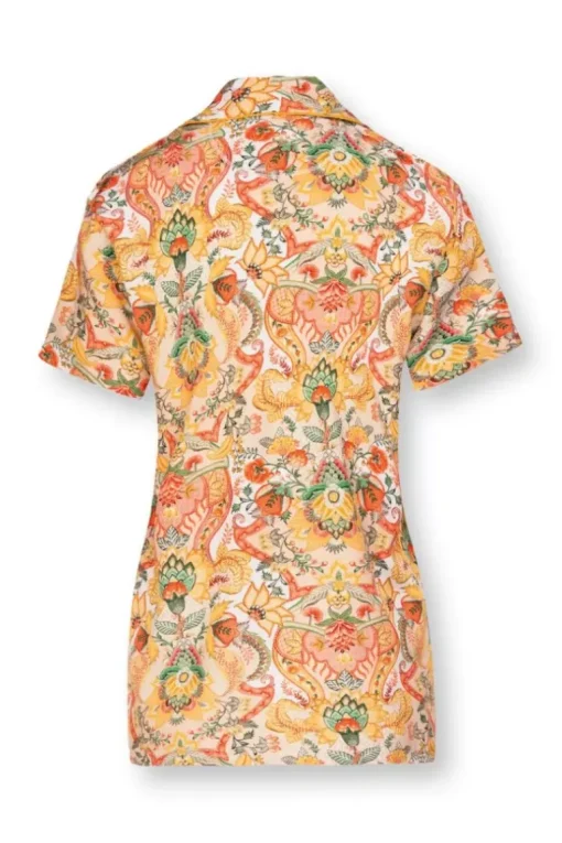 Blouse Korte Mouw Kyoto Festival Geel