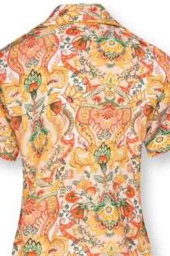 Blouse Korte Mouw Kyoto Festival Geel