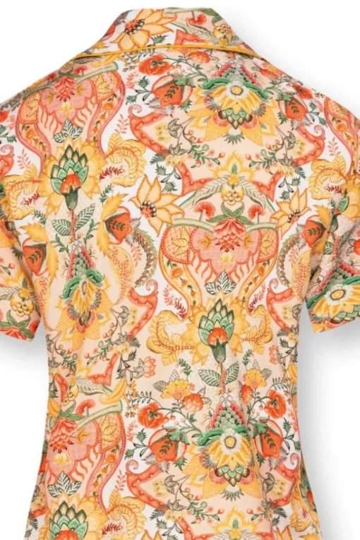 Blouse Korte Mouw Kyoto Festival Geel