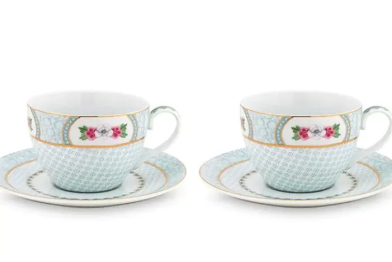 Blushing Birds Set/2 Cappuccino Kop & Schotel