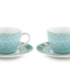 Blushing Birds Set/2 Espresso Kop & Schotel