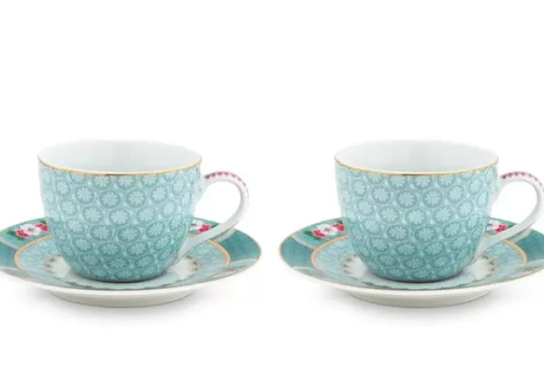 Blushing Birds Set/2 Espresso Kop & Schotel