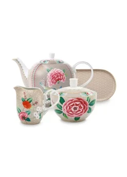 Blushing Birds Thee Set/4 Khaki