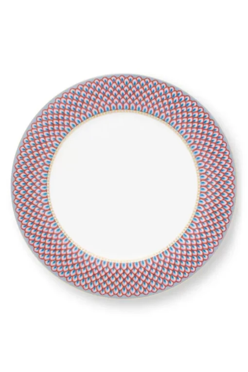 Flower Festival Dinerbord Rood/Lichtblauw 26.5 Cm