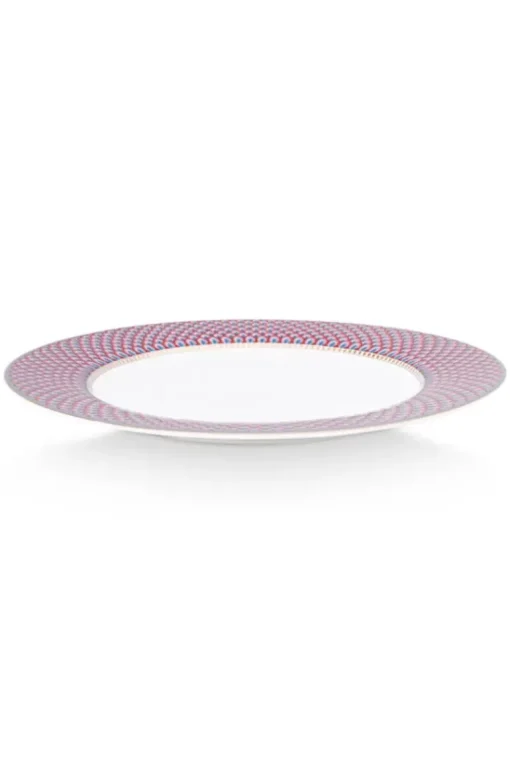 Flower Festival Dinerbord Rood/Lichtblauw 26.5 Cm