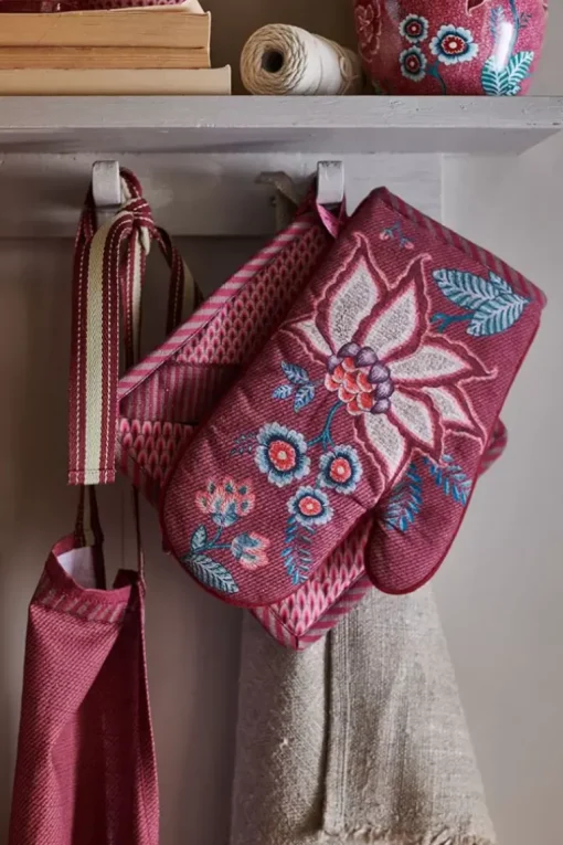 Flower Festival Oven Glove Dark Pink