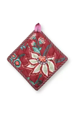 Flower Festival Pot Holder Square Dark Pink
