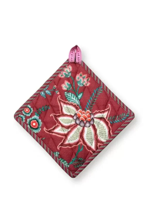 Flower Festival Pot Holder Square Dark Pink