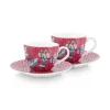 Flower Festival Set/2 Espresso Kop & Schotel Donker