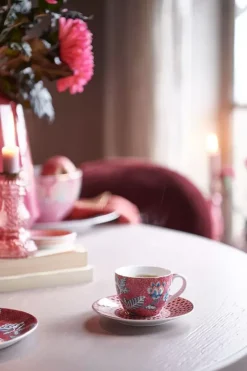 Flower Festival Set/2 Espresso Kop & Schotel Donker
