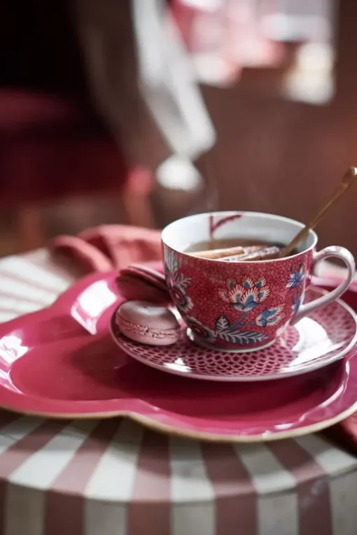 Flower Festival Set/2 Espresso Kop & Schotel Donker