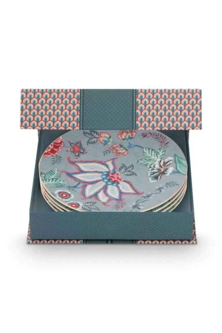 Flower Festival Set/4 Gebaksborden Licht 17Cm