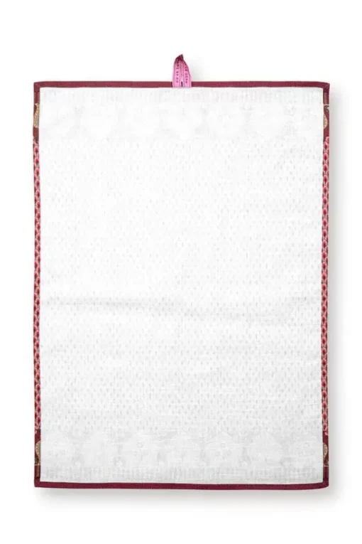 Flower Festival Tea Towel Red/Dark Pink