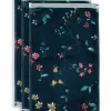 Gastendoek Set/3 Les Fleurs Donker 30X50 Cm