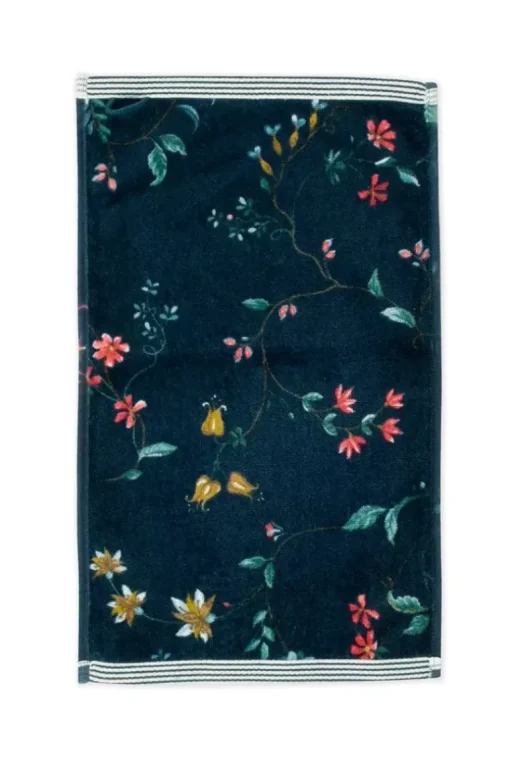 Gastendoek Set/3 Les Fleurs Donker 30X50 Cm