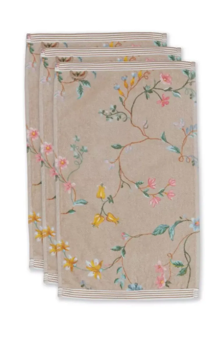 Gastendoek Set/3 Les Fleurs 30X50 Cm