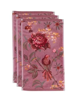 Gastendoek Set/3 Secret Garden Mauve 30X50Cm