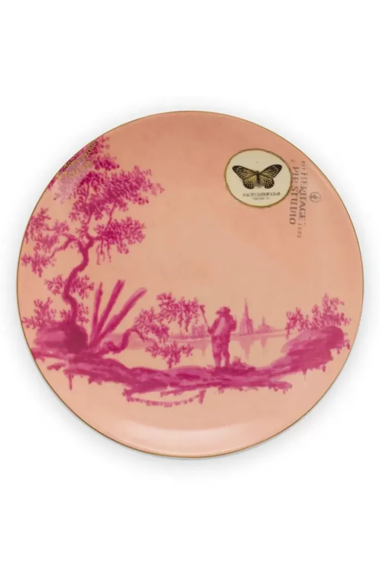 Heritage Gebaksbord Geverfd Roze 18 Cm