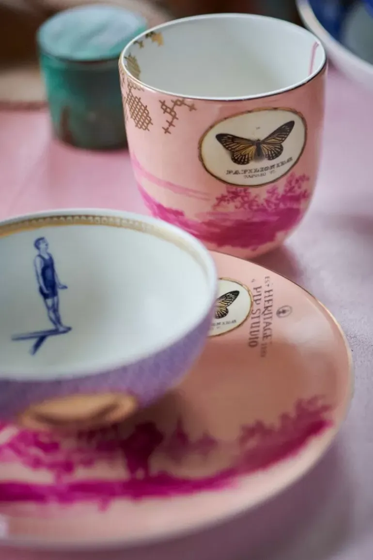 Heritage Gebaksbord Geverfd Roze 18 Cm