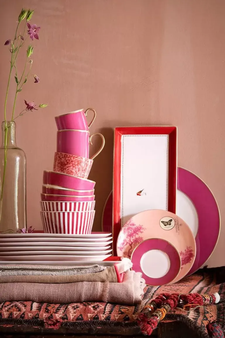 Heritage Gebaksbord Geverfd Roze 18 Cm