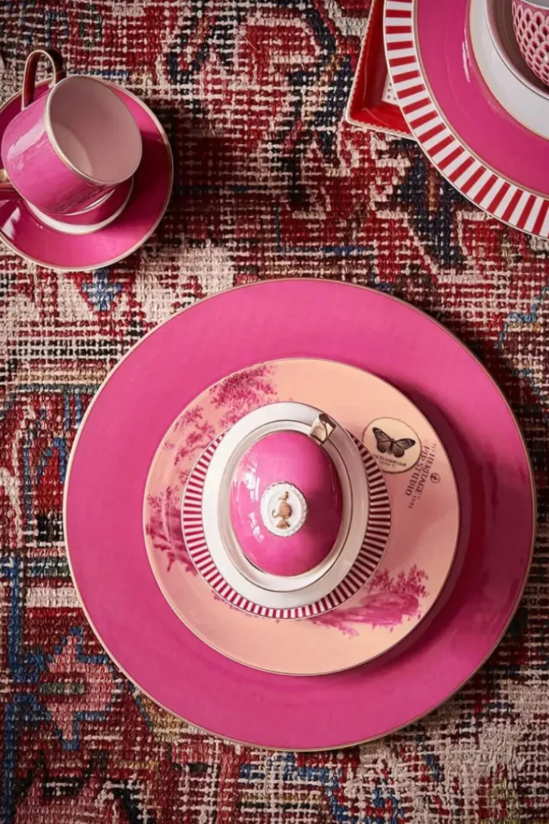 Heritage Gebaksbord Geverfd Roze 18 Cm