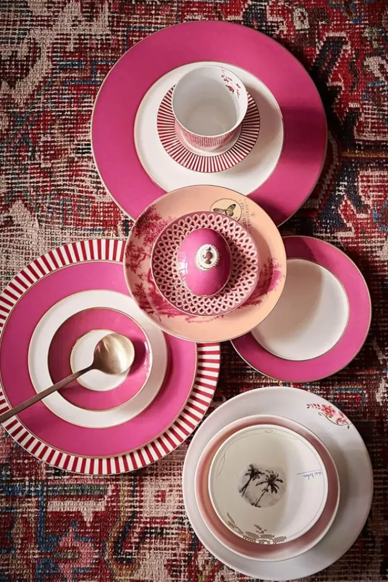 Heritage Gebaksbord Geverfd Roze 18 Cm