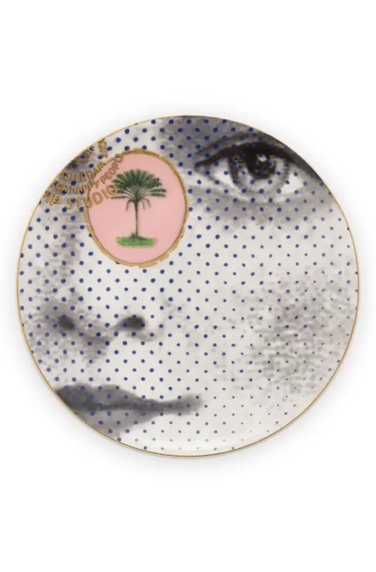 Heritage Petit Four Gezicht Zwart/Wit 12 Cm