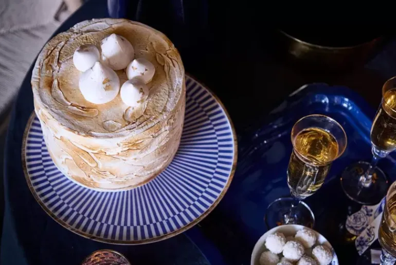 Houten Plateau Blauw 32 Cm