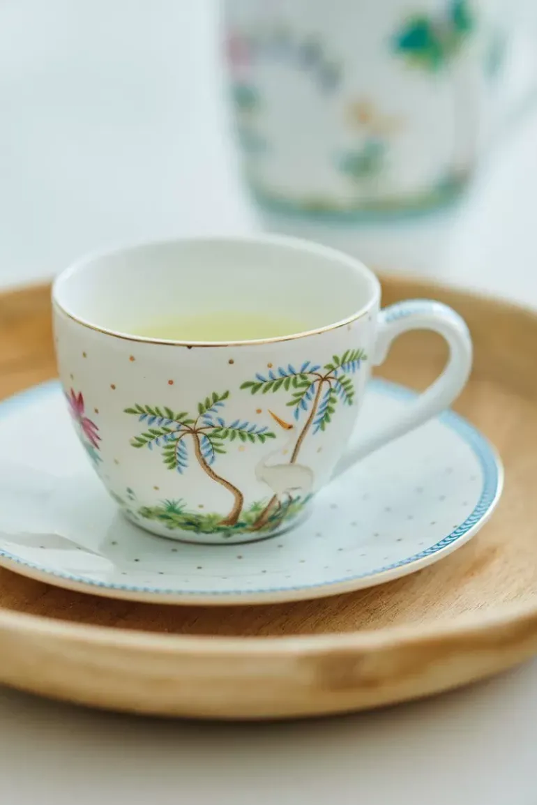 Jolie Set/2 Espresso Kop & Schotel Dots Gold