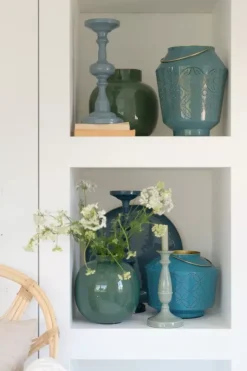Kandelaar Blauw 34 Cm