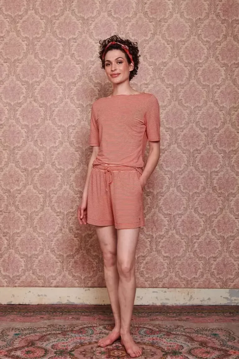 Korte Broek Little Sumo Stripe Koraal