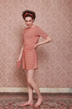 Korte Broek Little Sumo Stripe Koraal