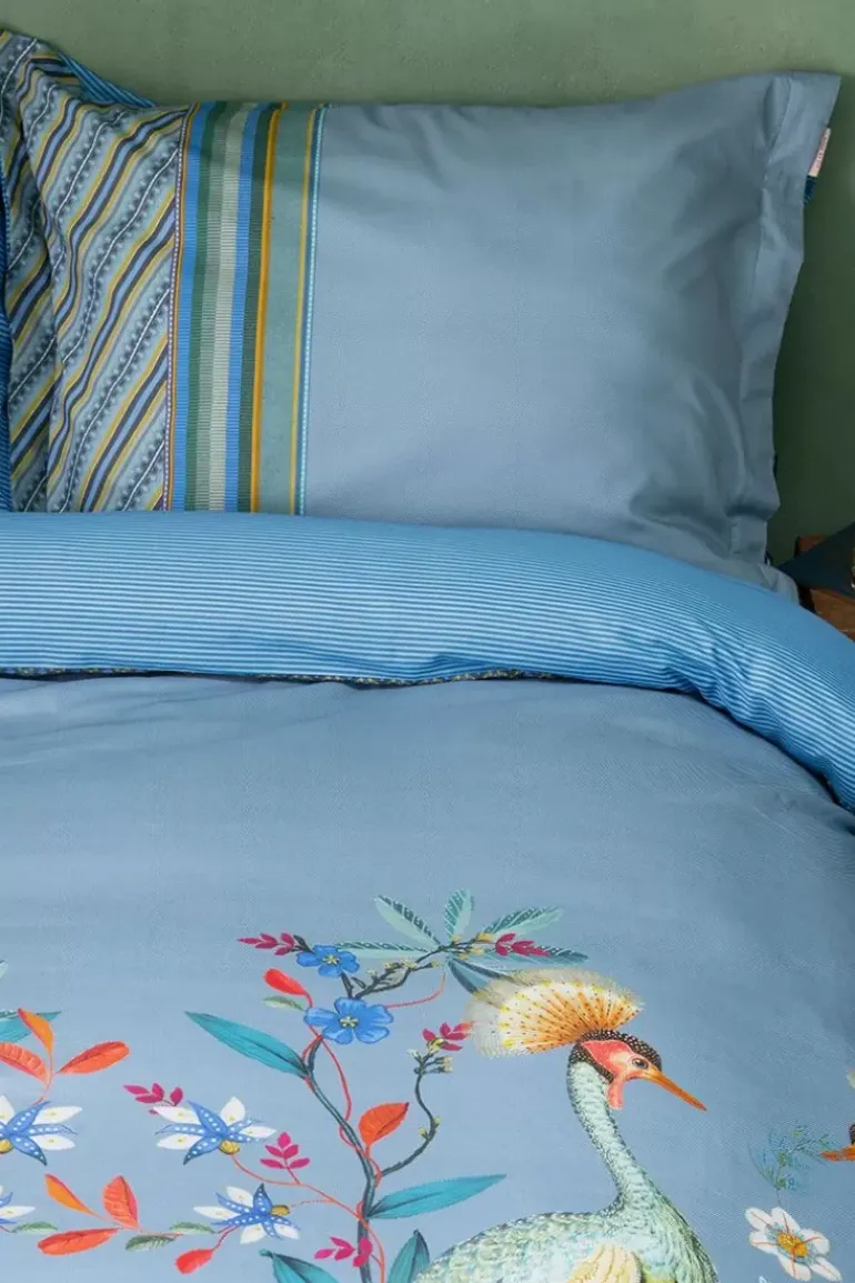 Kussensloop Flirting Birds Blauw