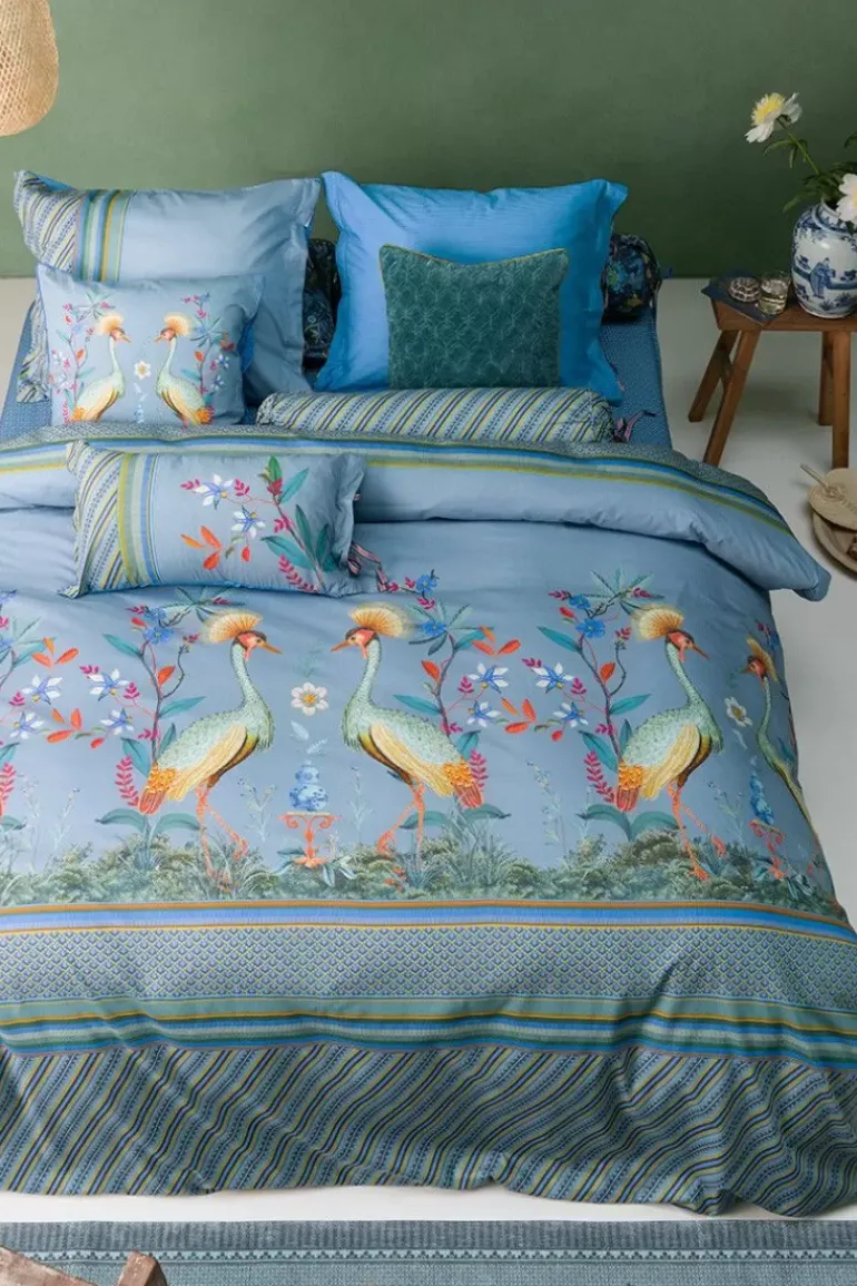 Kussensloop Flirting Birds Blauw