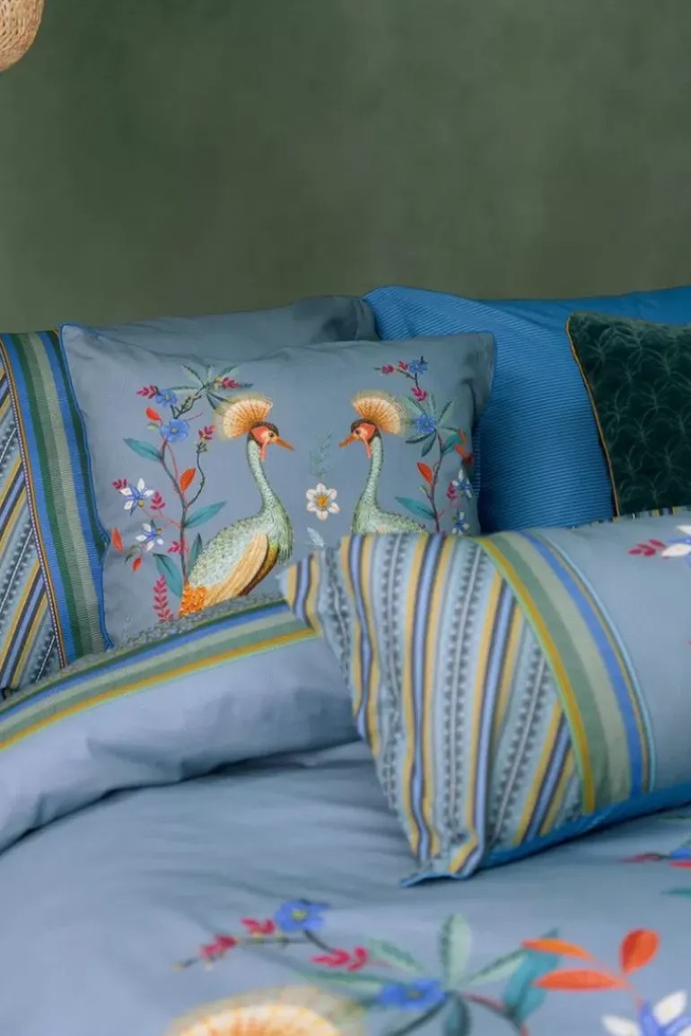 Kussensloop Flirting Birds Blauw