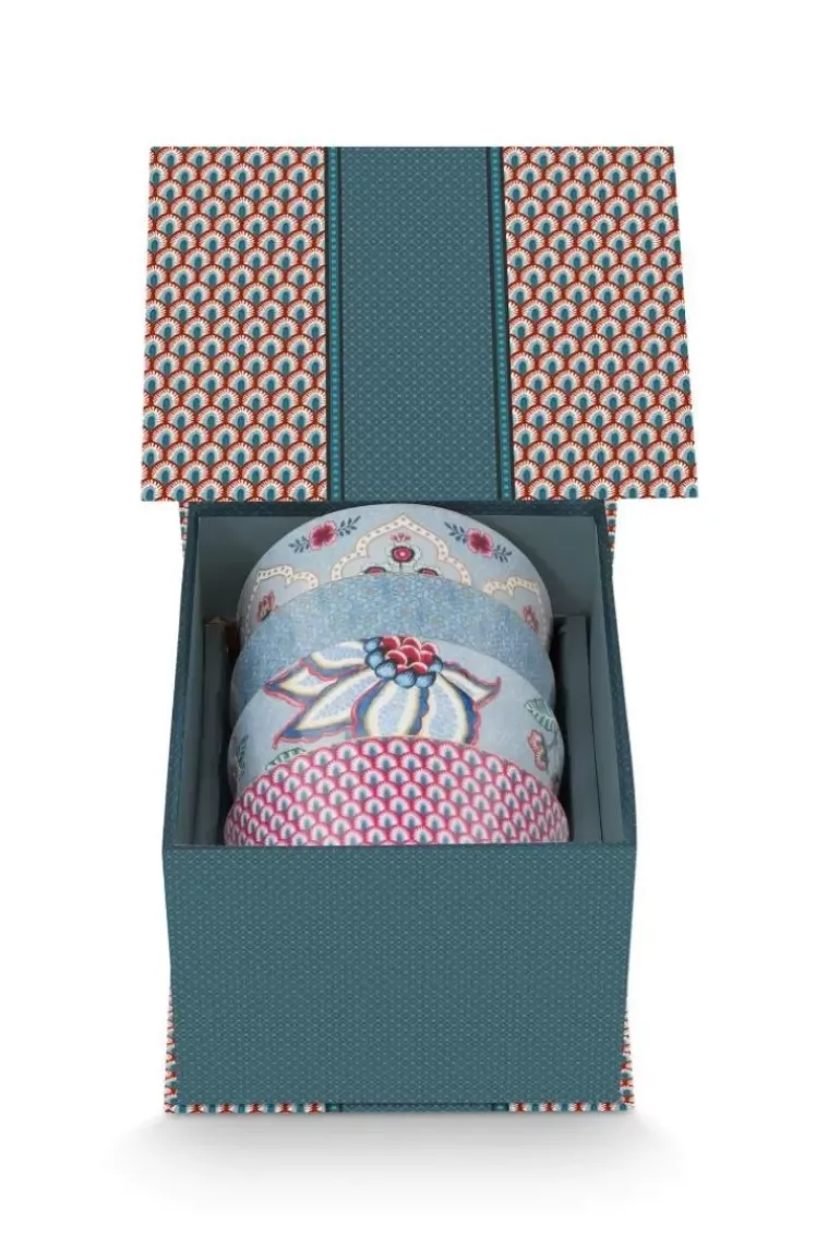 Oriental Flower Festival Set/4 Kommen 12Cm