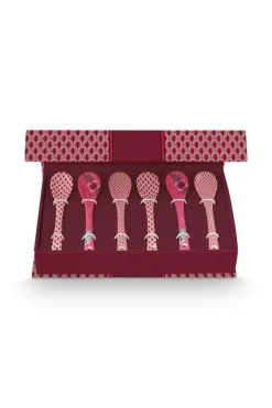 Oriental Flower Festival Set/6 Theelepels Donker