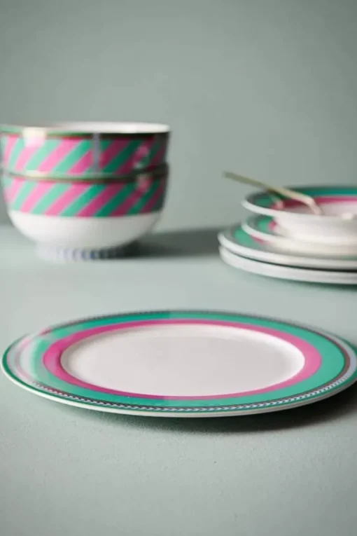 Pip Chique Stripes Dinerbord Roze/Groen 28Cm