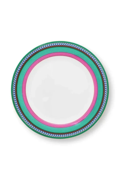 Pip Chique Stripes Ontbijtbord Roze/Groen 23Cm