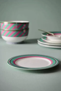 Pip Chique Stripes Ontbijtbord Roze/Groen 23Cm