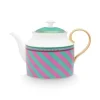 Pip Chique Stripes Theepot Groot Roze/Groen