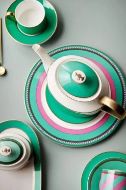 Pip Chique Stripes Theepot Groot Roze/Groen