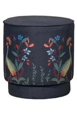 Poef Medium Flirting Birds Blauw