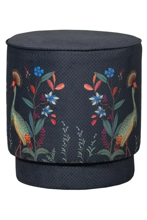 Poef Medium Flirting Birds Blauw