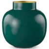 Ronde Vaas Metaal Donker 25 Cm