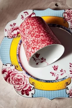 Royal Stripes Mok Bloemen Donkerroze