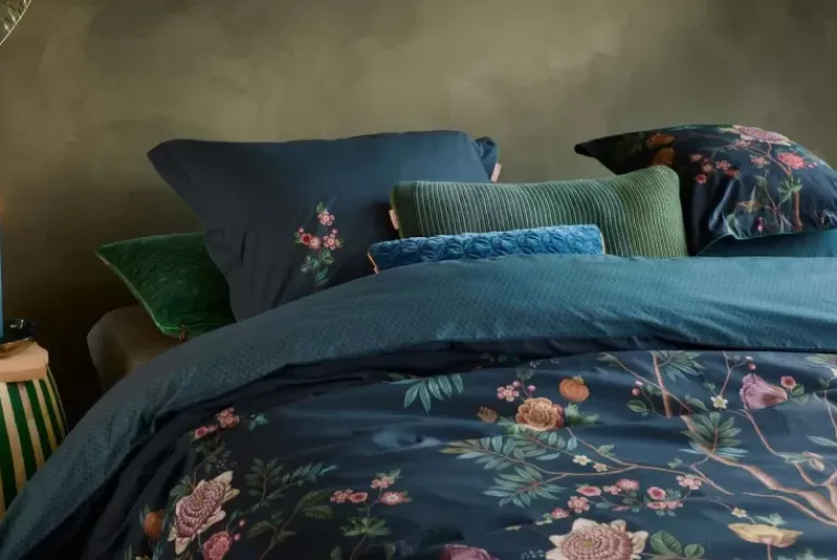 Vierkant Sierkussen Il Paradiso Donkerblauw