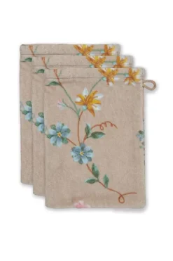Washandje Set/3 Les Fleurs 16X22 Cm